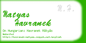 matyas havranek business card